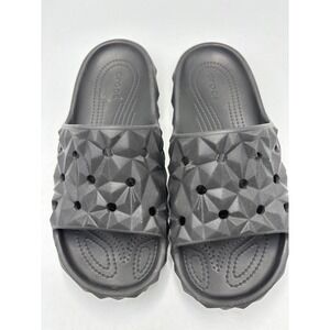 Crocs Geometric Slide v2 Black Mens Sz 6 Womens Sz 8‎ Slip On Sandals